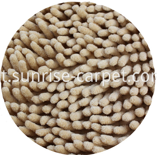 Chenille Rug with Microfiber beige color
